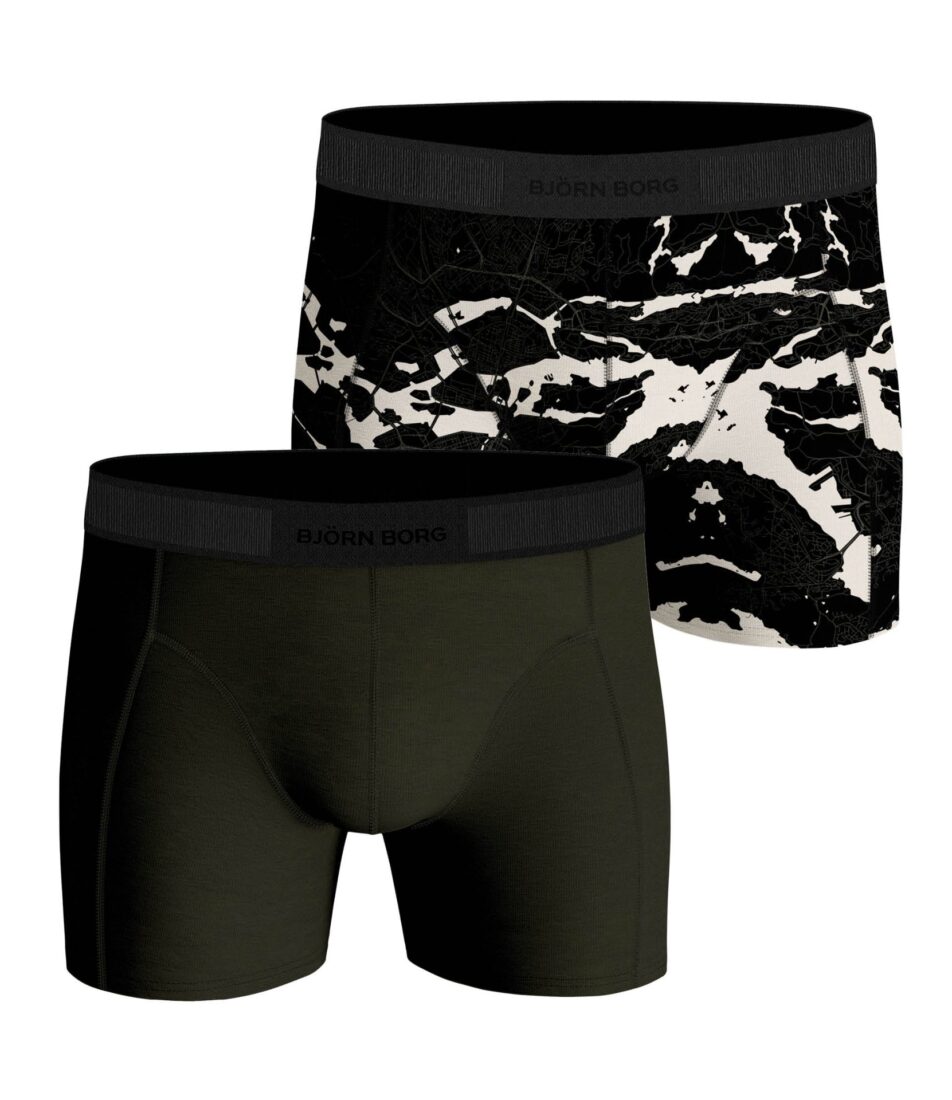 Björn Borg 2-Pack Boxershorts - Core Groen / Print - MannenWinkel