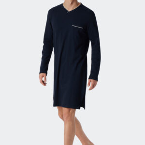 Schiesser nachthemd lange mouwen 179298 donkerblauw