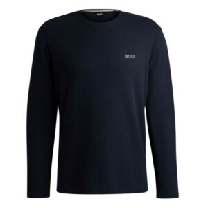 BOSS Heren Shirt Langemouw - Blauw wafelstructuur