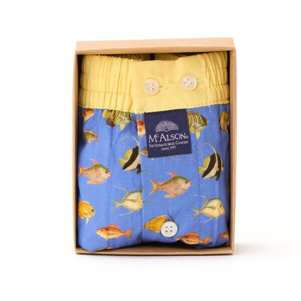Mc Alson boxershort met binnenbroek - M5134 - Fish parade blauw