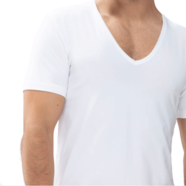 Mey heren v-hals T-shirt - Serie Dry cotton functional - wit