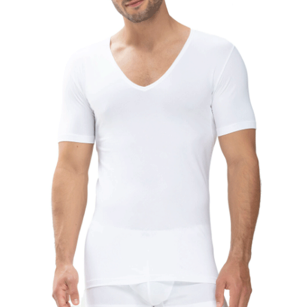 Mey heren v-hals - Slimfit - Serie Dry cotton functional - wit