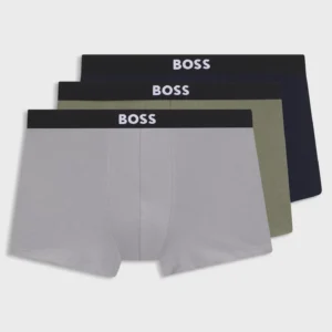BOSS 3-pack Boxershorts Trunk - Blauw / grijs / groen