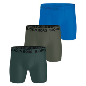 Björn Borg Performance Microfiber 3 - pack boxershorts - Groen/Blauw