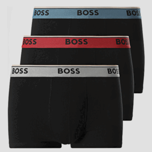 BOSS 3-pack Boxershorts Trunk - Zwart met gekleurde tailleband