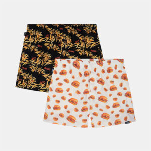 Pockies 2-pack Organic Boxershort cadeauset - Burgers 'n fries