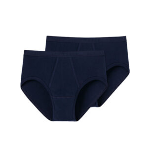 SCHIESSER heren 2-pack sportslip met voorsluiting - navy