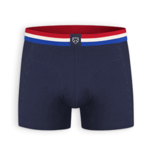 Prachtige A-dam boxershort in het donkerblauw met de kleuren van de Nederlandse vlag als tailleband.